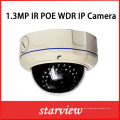 1.3MP WDR IP IR Ik10 Vandalensichere CCTV-Sicherheits-Dome-Kamera